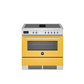 Bertazzoni PROCH94I1EGIT Yellow, Professional 90cm Range Cooker Single Aspirational Induction Gloss 