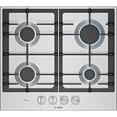 Bosch PCP6A5I90 Brushed steel, 60cm, 4 burners, Optimised FlameSelect