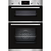 Neff U1GCC0AN0B 59.4cm Built In Electric Double Oven - Black & Steel