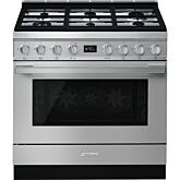 Smeg CPF9GPX Stainless Steel, 90cm Portofino Dual Fuel Range Cooker Stainless Steel