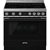 Smeg CPF9IPBL black, 90cm Portofino Electric Range Cooker Black