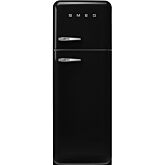 Smeg FAB30RBL5UK black, 60cm 50s Style Right Hand Hinge Freezer over Fridge
