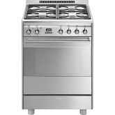 Smeg SUK61PX8 Stainless Steel, 60cm Concert Dual Fuel Cooker