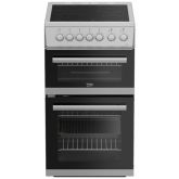 Beko EDVC503S Beko Edvc503s 50Cm Double Oven Electric Cooker With Ceramic Hob - Silver