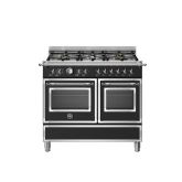 Bertazzoni HER106L2ENET Matt Black, Heritage 100cm Range Cooker Twin Oven Dual Fuel Matt Black