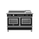 Bertazzoni HER125I2ENET Matt Black, Heritage 120cm Range Cooker Twin Oven with Griddle Induction Mat