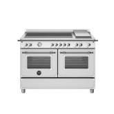 Bertazzoni HER125I2EXT Stainless Steel, Heritage 120cm Range Cooker Twin Oven with Griddle Induction