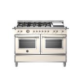 Bertazzoni HER126G2EAVT Avorio, Heritage 120cm Range Cooker Twin Oven with Griddle Dual Fuel Ivory
