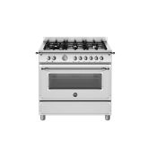 Bertazzoni HER96L1EXT Stainless Steel, Heritage 90cm Range Cooker Single Oven Dual Fuel Stainless St