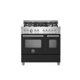 Bertazzoni MAS95C2ENEC Matt Black, Master 90cm Range Cooker Twin Oven Dual Fuel Matt Black