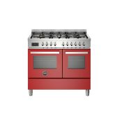 Bertazzoni PRO106L2EROT Red, Professional 100cm Range Cooker Twin Oven Dual Fuel Gloss Red