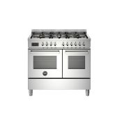 Bertazzoni PRO106L2EXT Stainless Steel, Professional 100cm Range Cooker Twin Oven Dual Fuel Stainles
