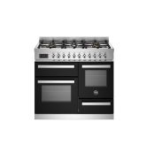 Bertazzoni PRO106L3ENET Black, Professional 100cm Range Cooker XG Oven Dual Fuel Black