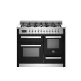 Bertazzoni PRO116L3ENET Black, Professional 110cm Range Cooker XG Oven Dual Fuel Gloss Black