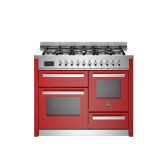 Bertazzoni PRO116L3EROT Red, Professional 110cm Range Cooker XG Oven Dual Fuel Gloss Red