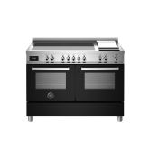 Bertazzoni PRO125I2ENET Black, Professional 120cm Range Cooker Twin Oven Induction Gloss Black