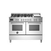 Bertazzoni PRO126G2EXT Stainless Steel, Professional 120cm Range Cooker Twin Oven Dual Fuel Stainles