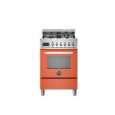 Bertazzoni PRO64L1EART Orange, Professional 60cm Range Cooker Single Oven Dual Fuel Gloss Orange