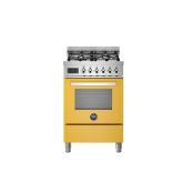 Bertazzoni PRO64L1EGIT Yellow, Professional 60cm Range Cooker Single Oven Dual Fuel Gloss Yellow