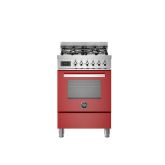 Bertazzoni PRO64L1EROT Red, Professional 60Cm Range Cooker Single Oven Dual Fuel Gloss Red