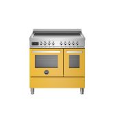 Bertazzoni PRO95I2EGIT Yellow, Professional 90cm Range Cooker Twin Oven Induction Gloss Yellow