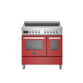 Bertazzoni PRO95I2EROT Red, Professional 90cm Range Cooker Twin Oven Induction Gloss Red