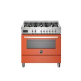 Bertazzoni PRO96L1EART Orange, Professional 90cm Range Cooker Single Oven Dual Fuel Gloss Orange