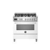 Bertazzoni PRO96L1EBIT White, Professional 90cm Range Cooker Single Oven Dual Fuel Gloss White