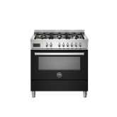Bertazzoni PRO96L1ENET Black, Professional 90cm Range Cooker Single Oven Dual Fuel Gloss Black