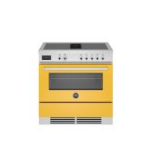 Bertazzoni PROCH94I1EGIT Yellow, Professional 90cm Range Cooker Single Aspirational Induction Gloss 