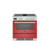 Bertazzoni PROCH94I1EROT Red, Professional 90cm Range Cooker Single Aspirational Induction Gloss Red
