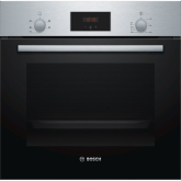 Bosch HHF113BR0B 59.4cm Serie 2 Built In Electric Single Oven with 3D Hot Air - Stainless Steel