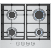Bosch PCP6A5I90 Brushed steel, 60cm, 4 burners, Optimised FlameSelect