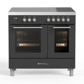 Fratelli 700110 Anthracite/Chro, 900mm Twin Oven (60/30) Range Cooker with Induction Top in Anthraci