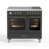 Fratelli 700210 Anthracite/Bras, 900mm Twin Oven (60/30) Range Cooker with Induction Top in Anthraci