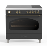 Fratelli 700230 Anthracite/Bras, 900mm Single Maxi Oven Range Cooker with Induction Top in Anthracit