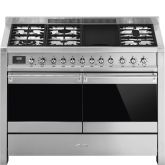 Smeg A4-81 Stainless Steel, 120cm Opera Dual Fuel Range Cooker Stainless Steel