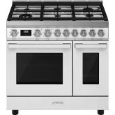 Smeg CPF92GMWH white, 90cm Portofino Dual Fuel Range Cooker White