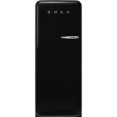 Smeg FAB28LBL5UK black, 60cm 50s Style Left Hand Hinge Fridge with Icebox Black