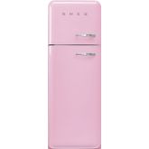 Smeg FAB30LPK5 pink, 60cm 50s Style Left Hand Hinge Freezer over Fridge Pink