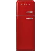Smeg FAB30LRD5UK red, 60cm 50s Style Left Hand Hinge Freezer over Fridge Red