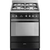 Smeg SUK61MBL9 Black, 60cm Concert Dual Fuel Cooker Black