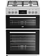 Beko EDG6231W  60cm Twin Cavity Gas Cooker with Enamel Hob - White