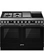 Smeg CPF120IGMPBL black, 120cm Portofino Dual Fuel Range Cooker Black