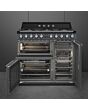 Smeg TR93GR Slate Grey, 90cm Victoria Dual Fuel Range Cooker Slate Grey