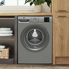 Beko BMN3WT3841S 8kg 1400 Spin RecycledTub Washing Machine - Silver