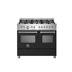 Bertazzoni MAS106L2ENEC Matt Black, Master 100cm Range Cooker Twin Oven Dual Fuel Matt Black