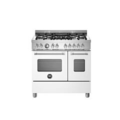Bertazzoni MAS95C2EBIC Matt White, Master 90cm Range Cooker Twin Oven Dual Fuel Matt White