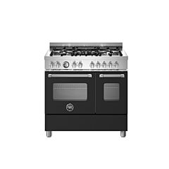 Bertazzoni MAS95C2ENEC Matt Black, Master 90cm Range Cooker Twin Oven Dual Fuel Matt Black