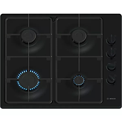 Bosch PBP6B6K60 60cm Black Gas Hob with 4 Burners